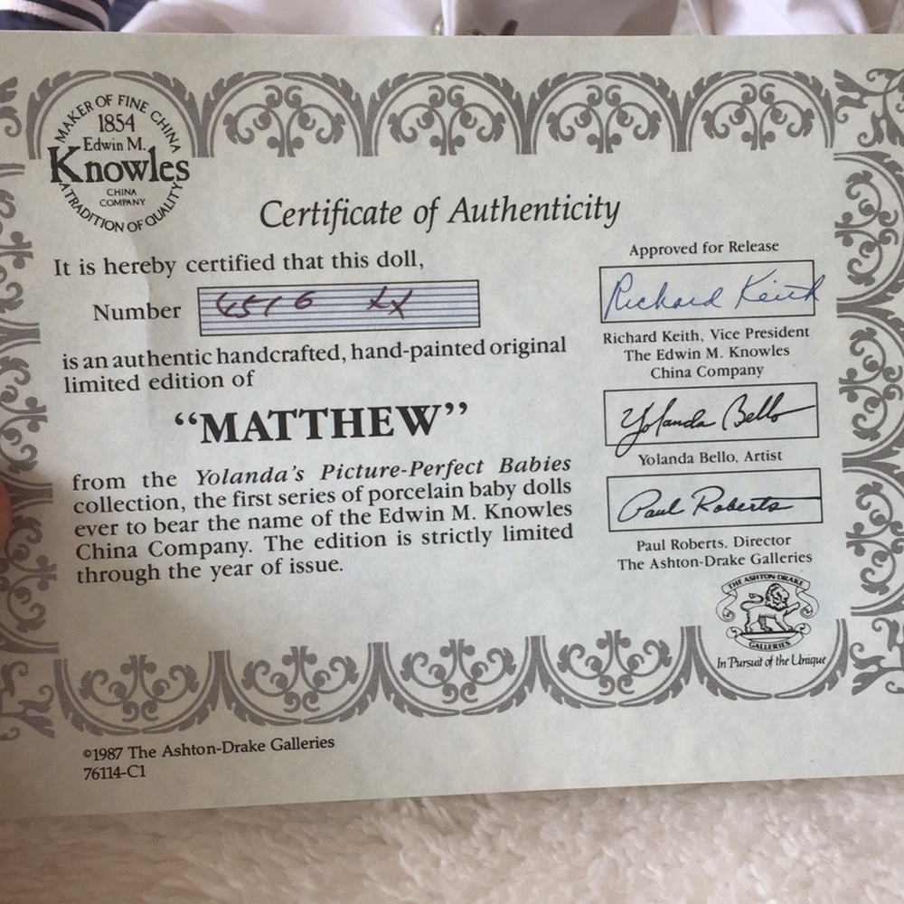 Vintage Ashton Drake “ MATTHEW” - Picture 6 of 6